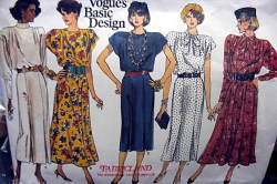 1717 VOGUE BASIC LONG BLOUSON STRAIGHT- FLARE DRESS PATTERN 8-24 3 SIZES CHOICE UNCUT