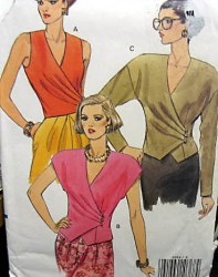 8064 EZ VOGUE TUCK TIED WRAP TOP SLEEVES OR NOT PATTERN 6-10