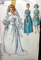 5342 SIMPLICITY 1963 BRIDES/MAID DRESS 2 LENGTHS PATTERN 11 31.5''