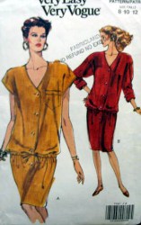 7797 VOGUE LOOSE LO WAIST DRAWSTRING DRESS LENGTHS PATTERN 8-12