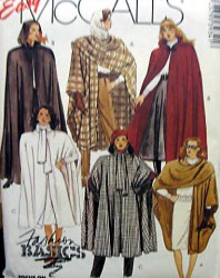 3934 MCCALLS EZ UNLINED FLARE CAPES, HOOD OR NOT WOW PATTERN 6-20