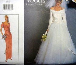 1534 VOGUE DROP WAIST OVERLAY STRAIGHT  FISHTAIL- FLARE DRESS BRIDE PATTERN 6-10