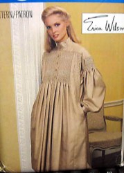 8826 VOGUE E WILSON LOOSE FLARE PULLOVER SMOCKED DRESS LENGTHS,  TOP PATTERN 8-18 UNCUT