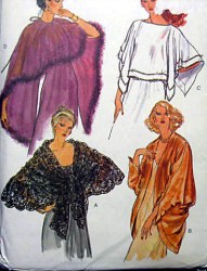 7233 VOGUE EVENING COVER UPS, SHAWL, JACKET PATTERN ONE SIZE. UNCUT