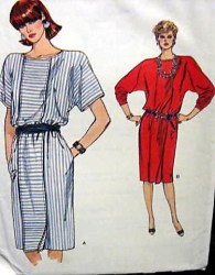 8938 VOGUE LOOSE PULLOVER PANEL DRESS EZ PATTERN 8-12