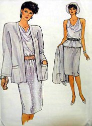 8948 EZ UNLINED VOGUE JACKET,  COWL TOP,  SKIRT PATTERN 10