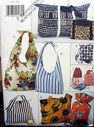 3925 BUTTERICK 9 SOFT LINED HANDBAGS, CASES, QUILTED, BEADED PURSE 95 PATTERN UNCUT