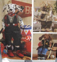 8215 SIMPLICITY 30'' FIRE DOGS, LADY & COUNTRY DOGS PATTERN