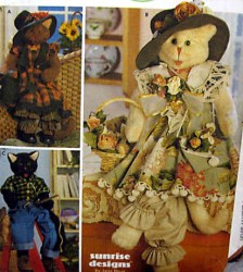 8242 SIMPLICITY 30'' SHAGGY FELT PUSS N BOOTS CATS & CLOTHES PATTERN