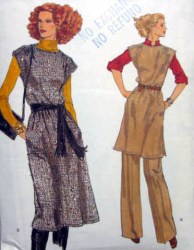 9904 VOGUE LONG TUNIC TOP,  JUMPER,  PANTS 70s PATTERN 10