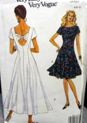 8654 EZ VOGUE FIT FLARE BACK BOW DRESS LENGTHS PATTERN 6-10