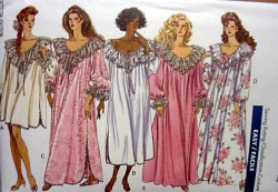 4482 butterick CLASSY RUFFLE GRANNY GOWNS LENGTHS, CAFTAN PATTERN XS-MED; LG- XL UNCUT CHOICE