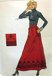 9065 VOGUE GRACEFUL 70s LONG A-LINE BRAIDED SKIRT PATTERN WAIST 25" UNCUT