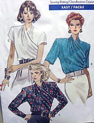 7360 VOGUE SEMI FIT BIAS FRONT BLOUSE EZ PATTERN  10, 12, 14 CHOICE