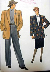 9423 VOGUE BOYFRIEND JACKET, SKIRT, CUFF PANTS PATTERN 8-12