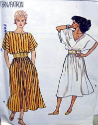 8702 VOGUE EZ LONGER DOLMAN FLARE PULLOVER DRESS LENGTHS PATTERN 8-12