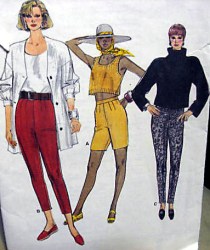 9858 EZ VOGUE STRETCH KNIT SHORTS, TAPER PANTS PATTERN 6-10