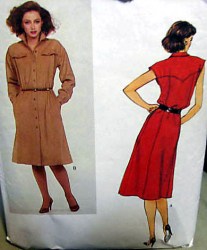 7748 1981 VOGUE LOOSE YOKE DRESS SLEEVES OR NOT PATTERN 12