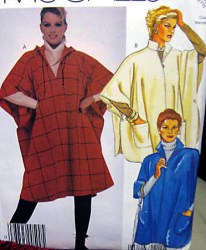2109 MCCALLS 1985 ZIPPY PONCHO CAPES, HOOD OR NOT PATTERN 6-20 UNCUT