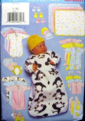 5220 BUTTERICK BABY EZ BUNTING, JUMPSUIT, MITTS, BLANKET PATTERN L-XL UNCUT