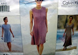 1589  VOGUE CALVIN KLEIN FLARE BIAS SUMMER DRESS LENGTHS  PATTERN 8-12 UNCUT