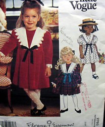 2793 VOGUE F EISEMAN GIRLS 1991 SS-LS DIRNDL DRESS PATTERN 2-4