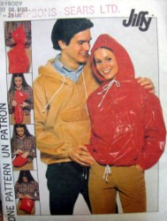 8110 SIMPLICITY 1977 JIFFY HOODED DRAWSTRING TOP,  POUCH PATTERN MED OR SMALL