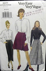 9071 SO EZ VOGUE TAPER- A-LINE WRAP SKIRT LENGTHS PATTERN 8-12