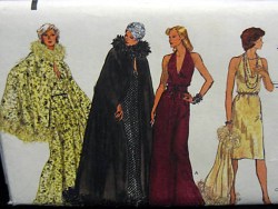 9048 VOGUE WOW 70S CAPE LENGTHS, HALTER DRESS LENGTHS PATTERN 10 UNCUT