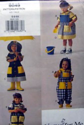9049 VOGUE GIRLS DRESS, TOP,  JUMPER, OVERALLS PATTERN 5-6X UNCUT