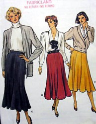9055 EZ VOGUE FIT FLARE GORED LONGER SKIRT LENGTHS PATTERN 8-18 2 SIZES