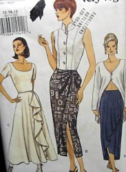 9013 EZ VOGUE LONG MOCK WRAP / FLARE/ DRAPE/ WRAP SKIRTS PATTERN 12-16