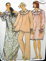 9028 VOGUE 70S NIGHTGOWN LENGTHS, TOP,  WIDE PANTS PATTERN 18