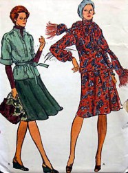 9030 VOGUE 70s INSET YOKE TOPS, BIAS SKIRT, SCARF PATTERN 12 UNCUT or 8