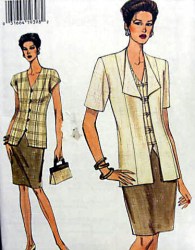 9008 EZ VOGUE LAPEL JACKET, TOP, SKIRT PATTERN 6-10 UNCUT