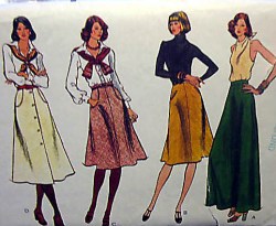 9003 VOGUE 70S BIAS FLARE SKIRTS LENGTHS PATTERN 26.5'', 28''WAIST