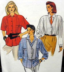 9263 VOGUE LOOSE CASUAL SHAPED SHIRT, OVERLAY PATTERN 6-10 uncut