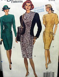 7888 EZ VOGUE FIT TAPERED PANEL SHORT - LONG SLEEVE DRESS PATTERN 12-16 UNCUT