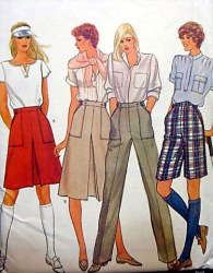 8018 SO EZ VOGUE 1970s SHORTS, PANTS, A-SKIRT PATTERN SZ 14