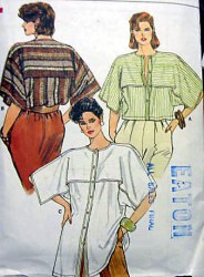 8916 VOGUE LOOSE BOXY PANEL BLOUSES LENGTHS PATTERN 8,10