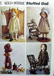 6006 SIMPLICITY HOLLY HOBBIE RAG DOLL, WARDROBE 73 DOLL PATTERN