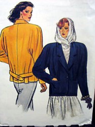 9119 VOGUE EZ 1 BUTTON COLLAR BACK BELT JACKET PATTERN 12-14