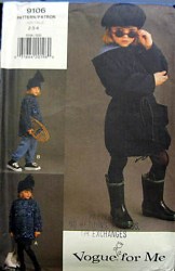 9106 VOGUE KIDS LONG HOODIE JACKET, TOP,  BOTTOMS PATTERN 2-6X