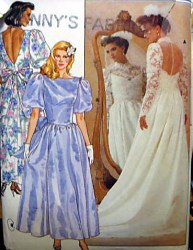 3616  BUTTERICK 1986 DROP WAIST BRIDES/ MAID GOWN LENGTHS PATTERN 8 or 10