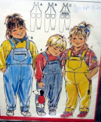 6158 BURDA CHILDREN'S OVERALLS PATTERN 12 MOS-4 YRS.