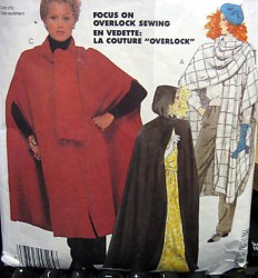 2266 MCCALLS EZ UNLINED FLARE CAPE LENGTHS, HOOD OR NOT PATTERN 6-20