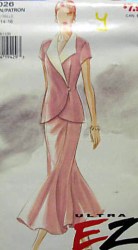 9026 VOGUE EZ ASYMMETRIC COLLAR TOP,  LONGER FIT FLARE SKIRT PATTERN 6-16 2 SIZES choice
