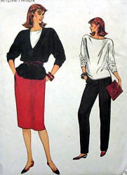 8748 EZ VOGUE BUTTON JACKET, TOP, SKIRT, PANTS PATTERN 12-16 uncut