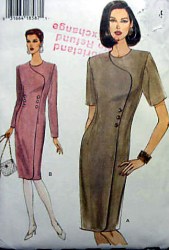 8903 EZ VOGUE SEMI-FIT TAPER SHORT - LONG SLEEVE DRESS, OVERLAY PATTERN 14-18 UNCUT