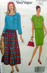 8346 EZ VOGUE PULLOVER TOP, TAPER- FLARE SKIRT LENGTHS PATTERN 14-18